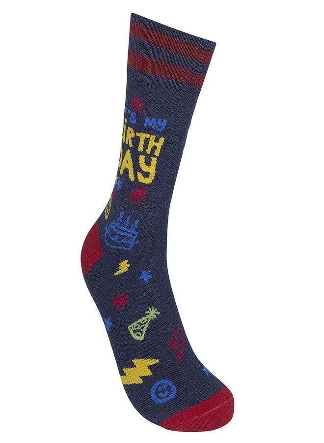 FUNATIC It's My Birthday Dress Socks for Men Women Boy Girl Adult Teen | Fun Day Apparel Gift Idea with Saying | Crazy Bday Outfit Accessory | Unisex Colorful Party Celebration Clothing Present - Image 2